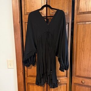 Free People Black Arzel Mini Dress